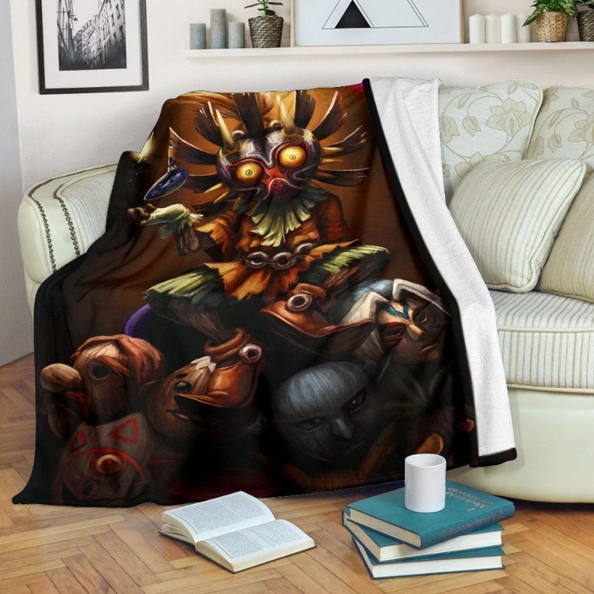 Design Legend Of Zelda Majora’s Graphic Style Fleece Blanket Throw Blanket