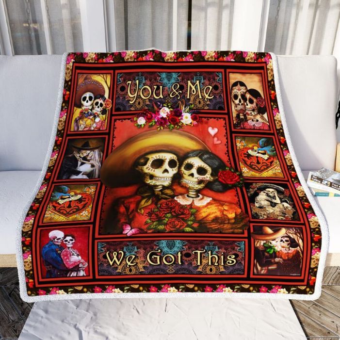 Design Skull Couple You And Me We Got This Comfy Sofa Throw Blanket