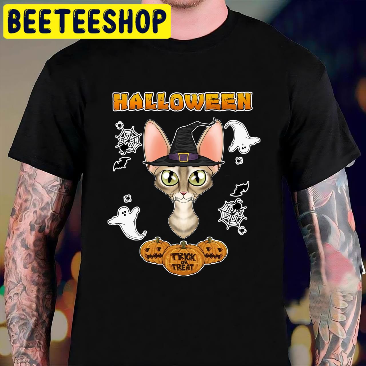 Devon Rex Cat Lover Halloween Trending Unisex T-Shirt