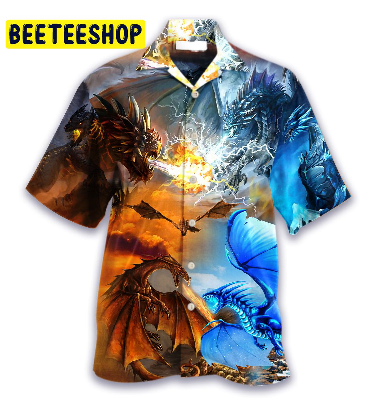 Digital Art Dragon Love Life Trending Hawaiian Shirt