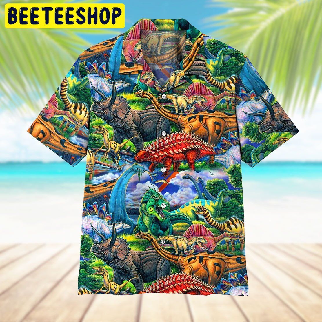 Dinosaur 3D All Over Printed Trending Hawaiian Shirt