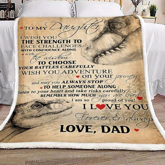 Dinosaur Family To My Daughter I Love You Forever And Always Love From Dad Comfy Sofa Throw Blanket