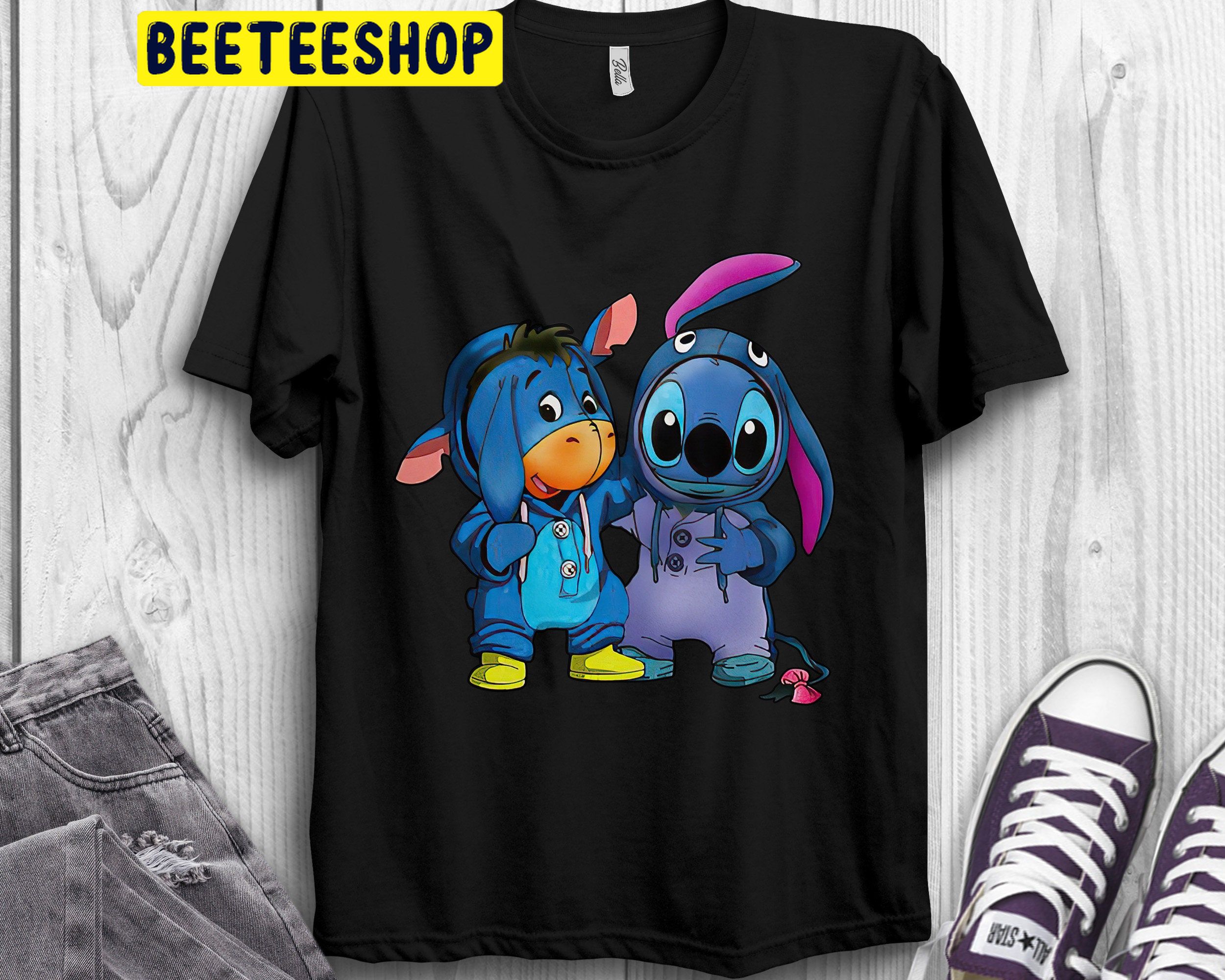 Disney Eeyore And Stitch Halloween Trending Unisex Shirt