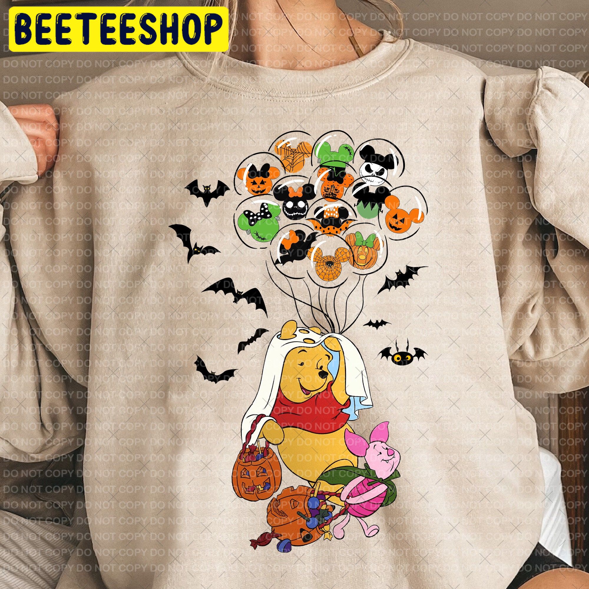 Disney Halloween Balloons Winnie The Pooh Trending Unisex Shirt