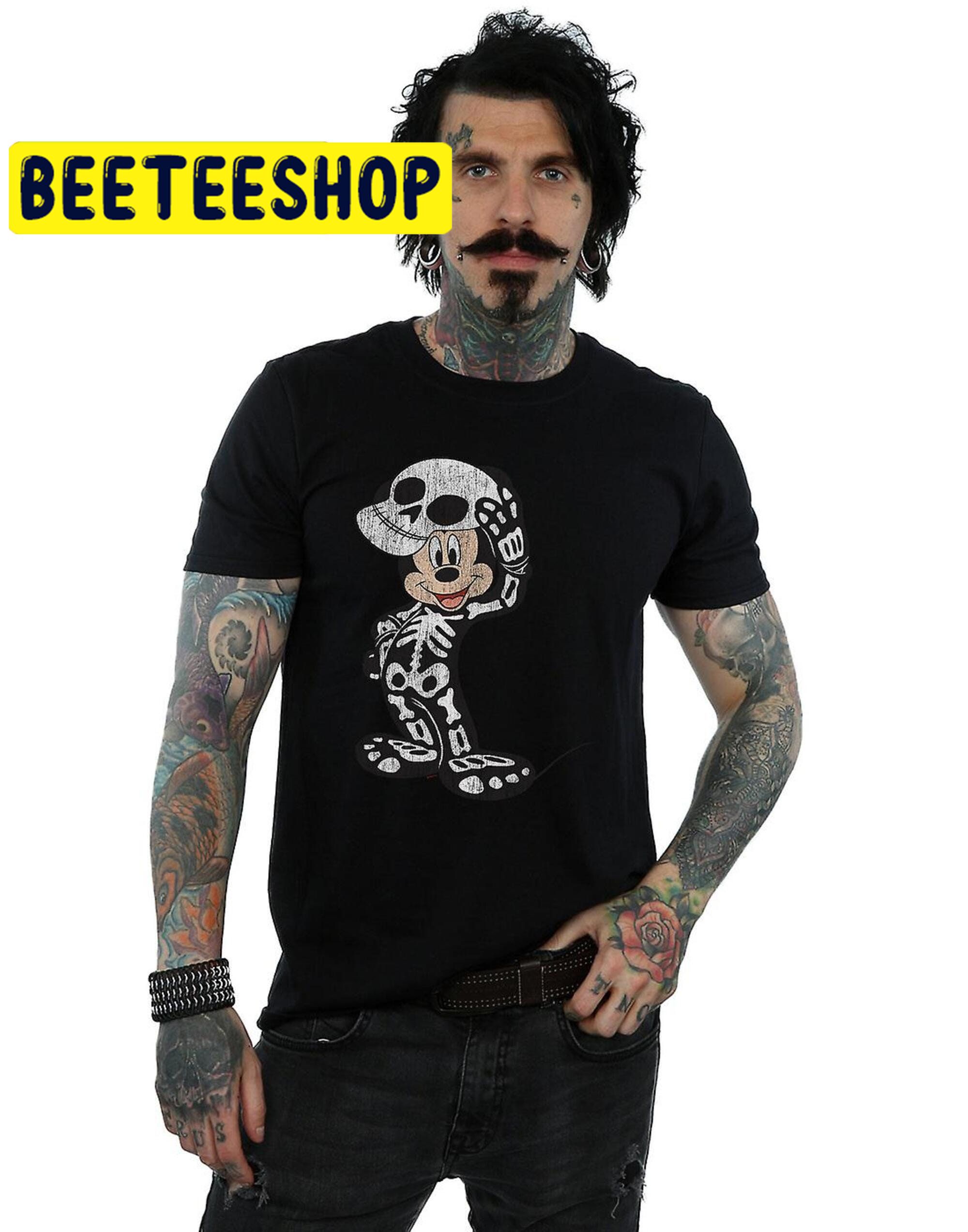 Disney Mickey Mouse Skeleton HalloweenTrending Unisex Shirt