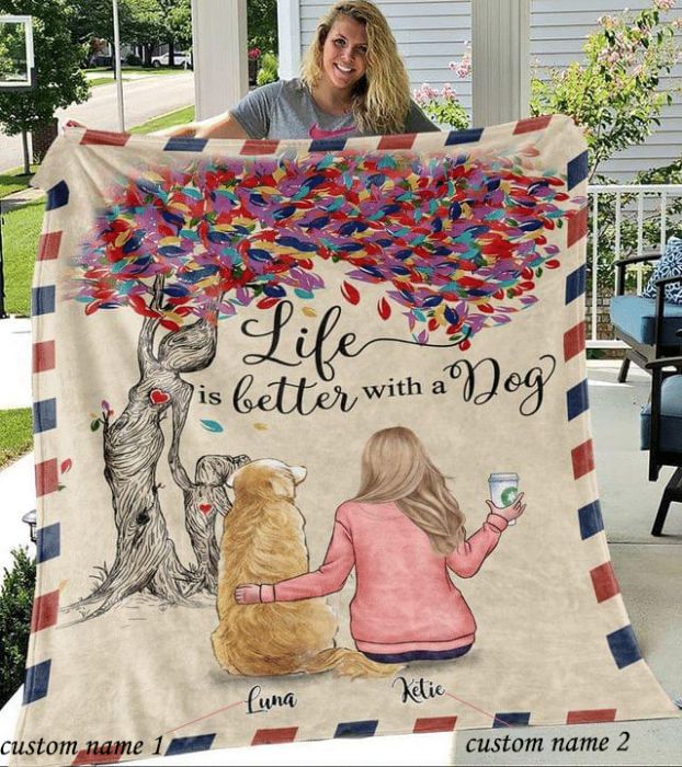 Dog Lover Life Is Better With A Dog Personalized Blanket