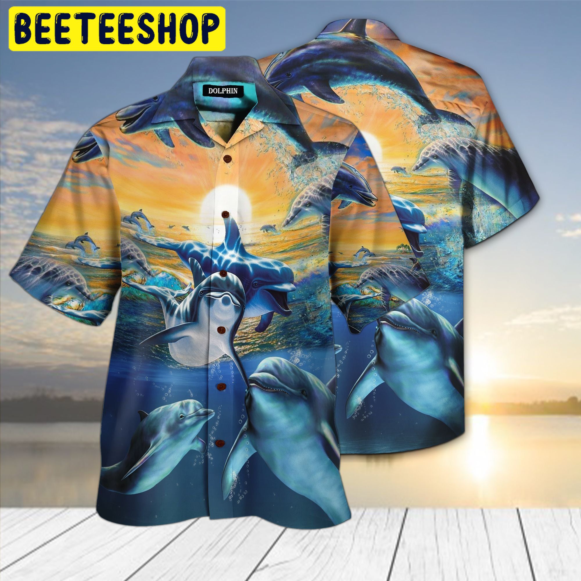 Dolphin Deep Sea 3D All Over Printed Trending Hawaiian Shirt