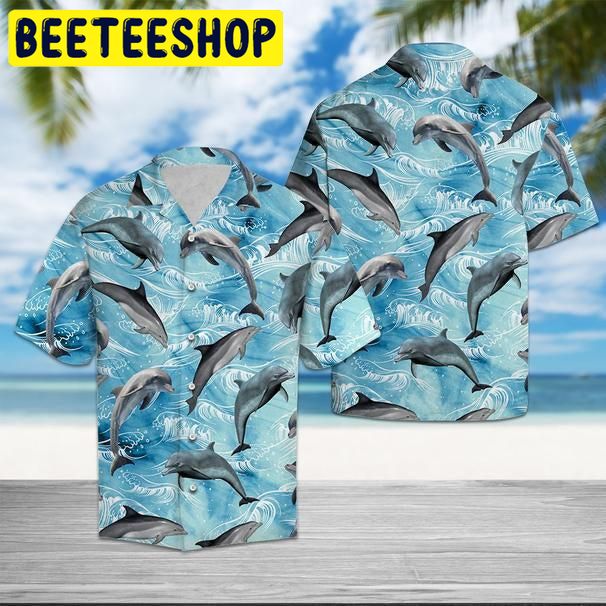 Dolphin Wave Water Hawaiian Shirt