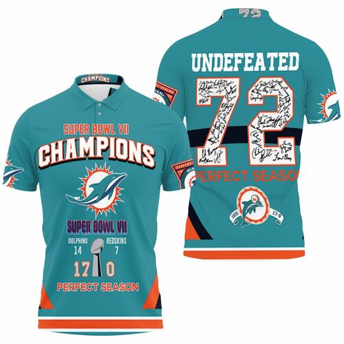 Dolphins Super Bowl Vii Champions 1972 Perfect Season Undefeated For Fan 3d Printed 3D All Over Print Polo Shirt