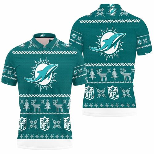 Dolphins Ugly Sweatshirt Christmas 3D All Over Print Polo Shirt