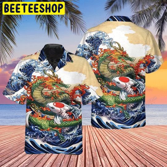 Dragon And Koi Fish Trending Hawaiian Shirt