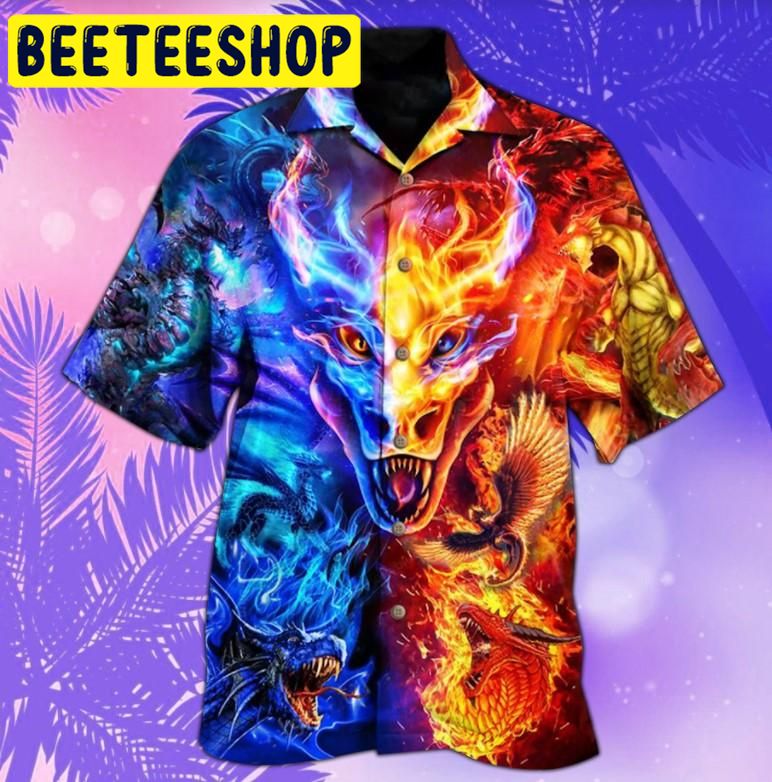 Dragon Fire And Water Hawaiian Shirt