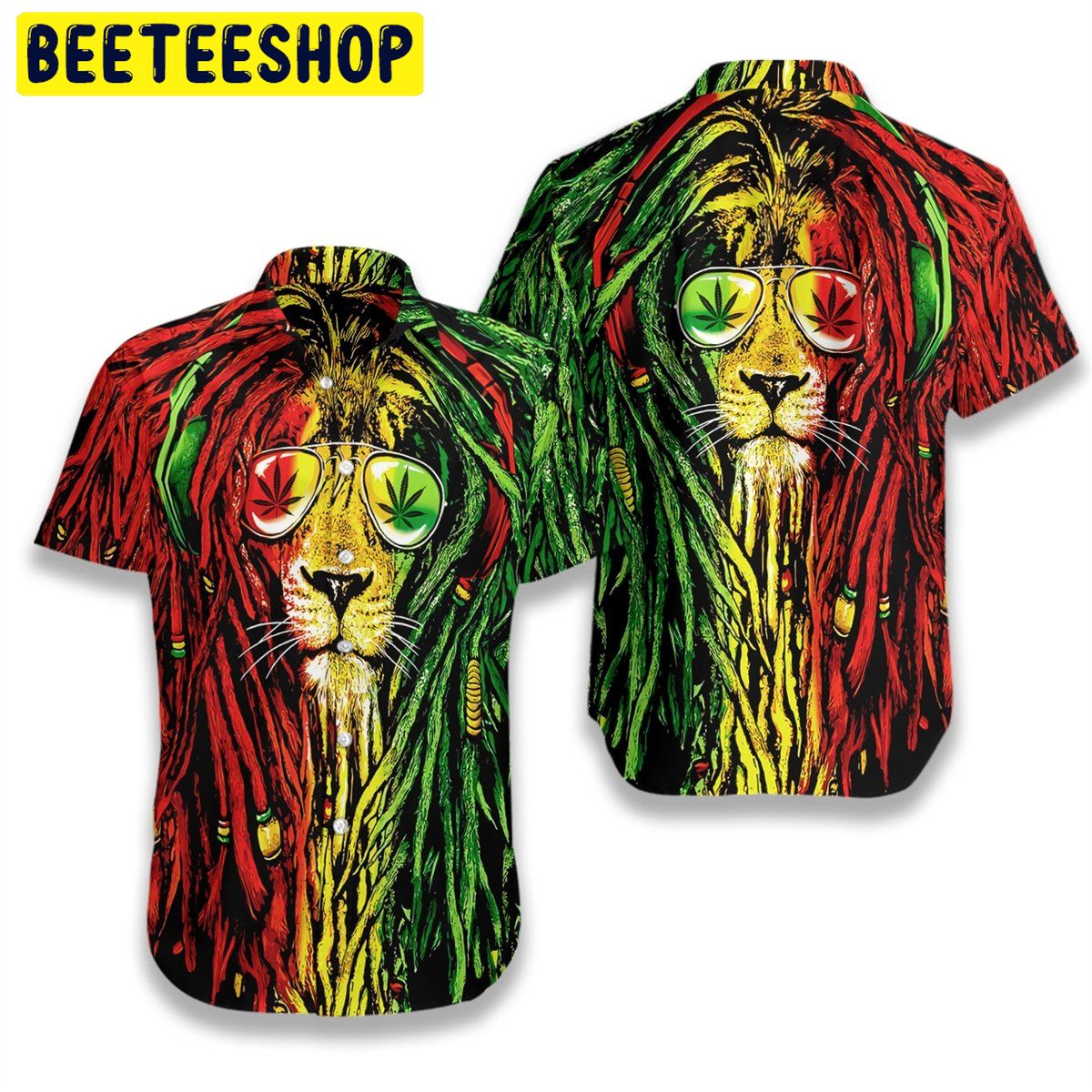 Dreadlocks Rasta Lion Trending Hawaiian Shirt - Beeteeshop