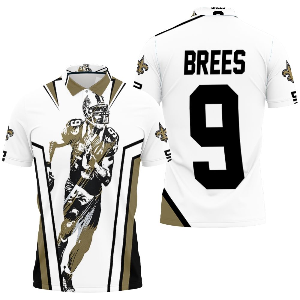 Drew Brees New Orleans Saints Watercolor 3D All Over Print Polo Shirt