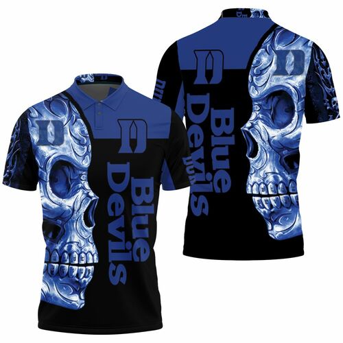 Duke Blue Devils Ncaa Skull 3D All Over Print Polo Shirt