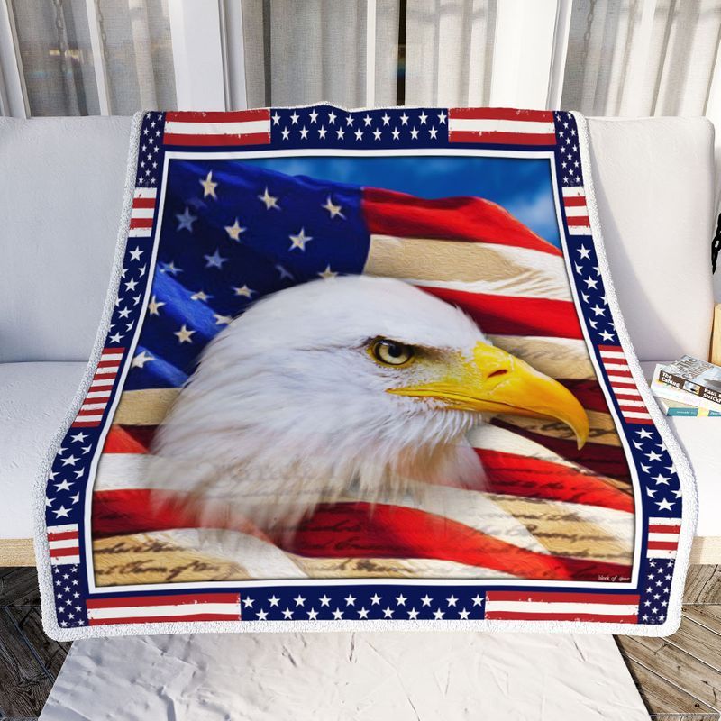 Eagle American Flag 2 Comfy Sofa Throw Blanket