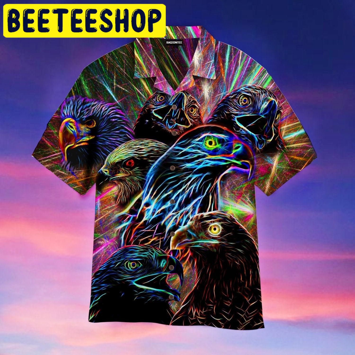 Eagle Neon Hawaiian Shirt