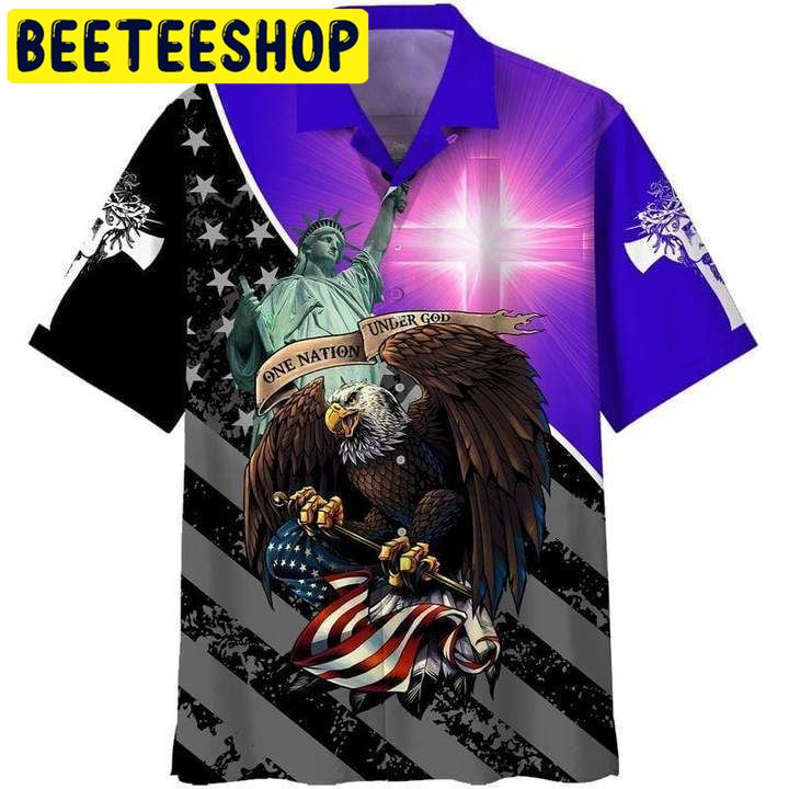 Eagle Patriot Statue Of Liberty Hawaiian Shirt