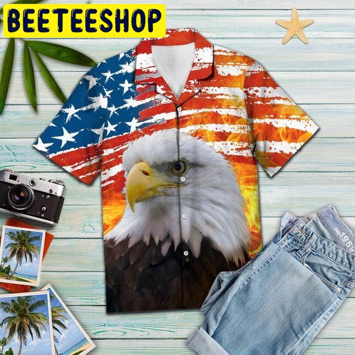 Eagle USA Flag Hawaiian Shirt