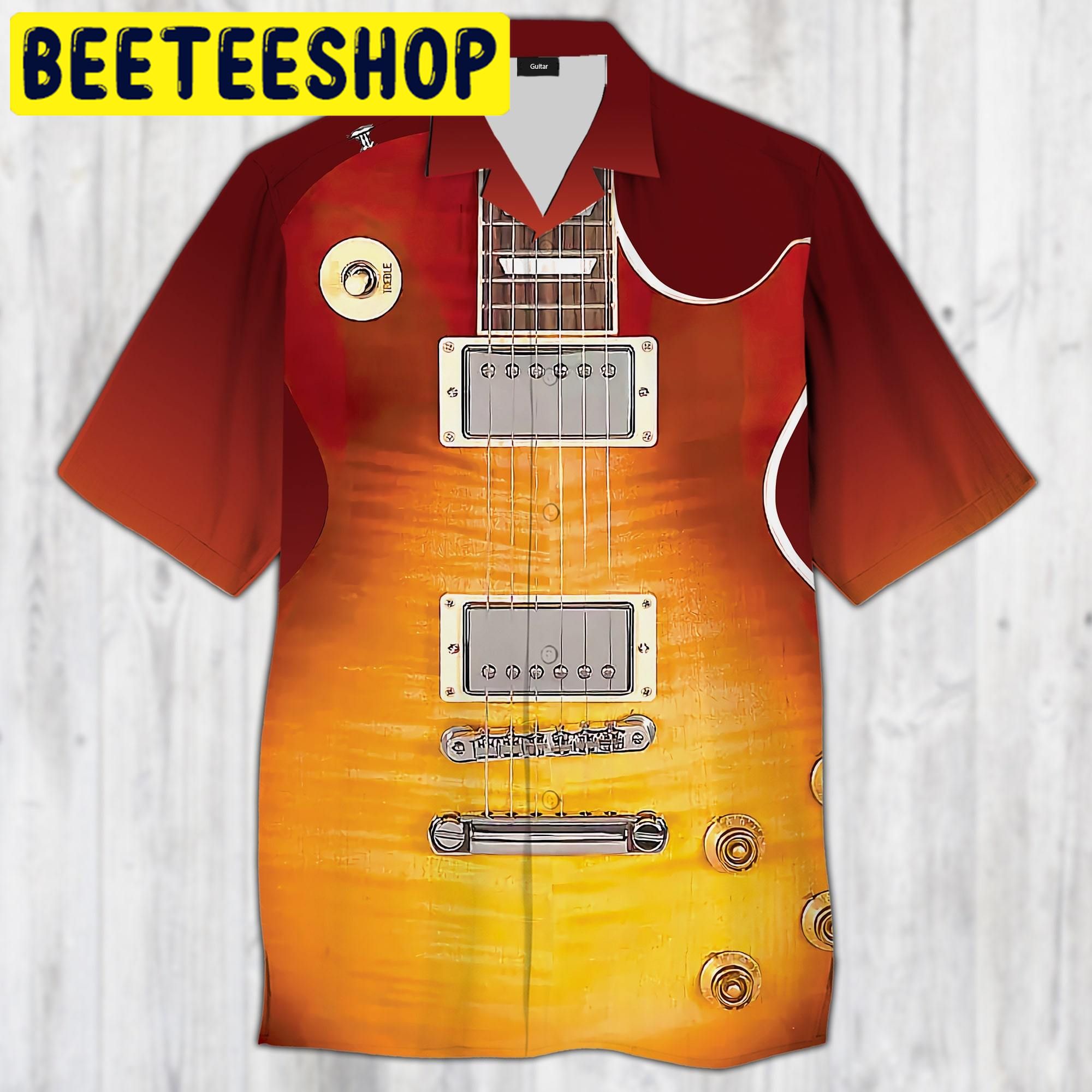 Electric Guitar Les Paul Hawaiian Shirt