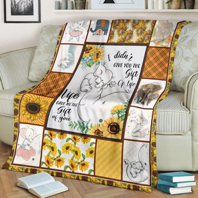 Elephant And Sunflower Poodle I Love You To The Moon And Back Comfy Sofa Throw Blanket