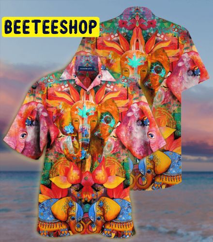 Elephant Colorful Hawaiian Shirt