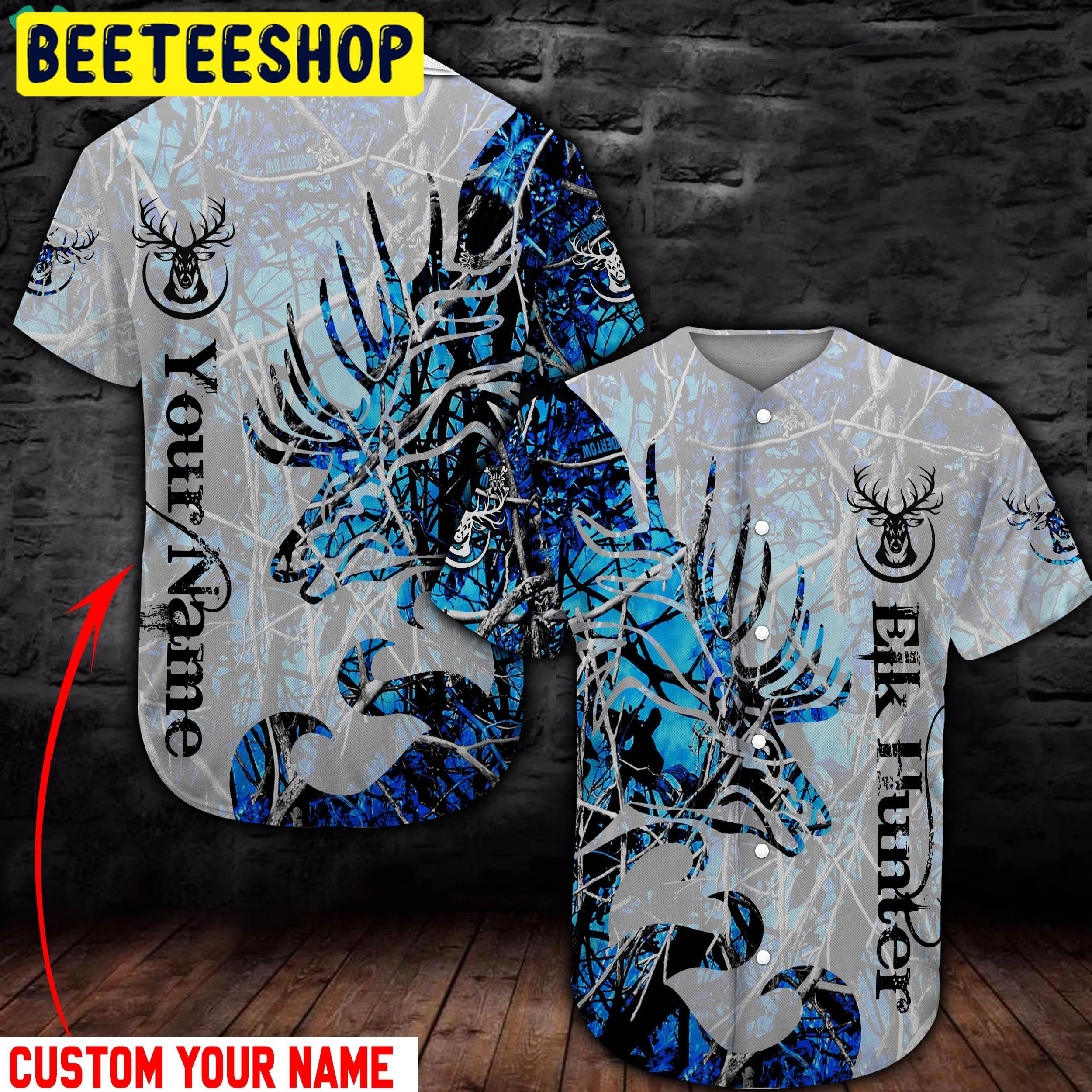 Elk Hunter Custom Name Best Gift For Hunter Trending Jersey Baseball