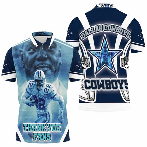 Emmitt Smith #22 Dallas Cowboys Nfc East Division Champions Super Bowl 2021 Thank You Fans 3D All Over Print Polo Shirt