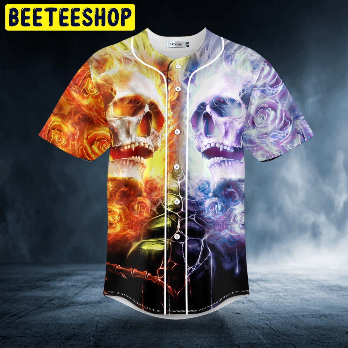 Enemy Fire Skull Trending Baseball Jersey - Beeteeshop