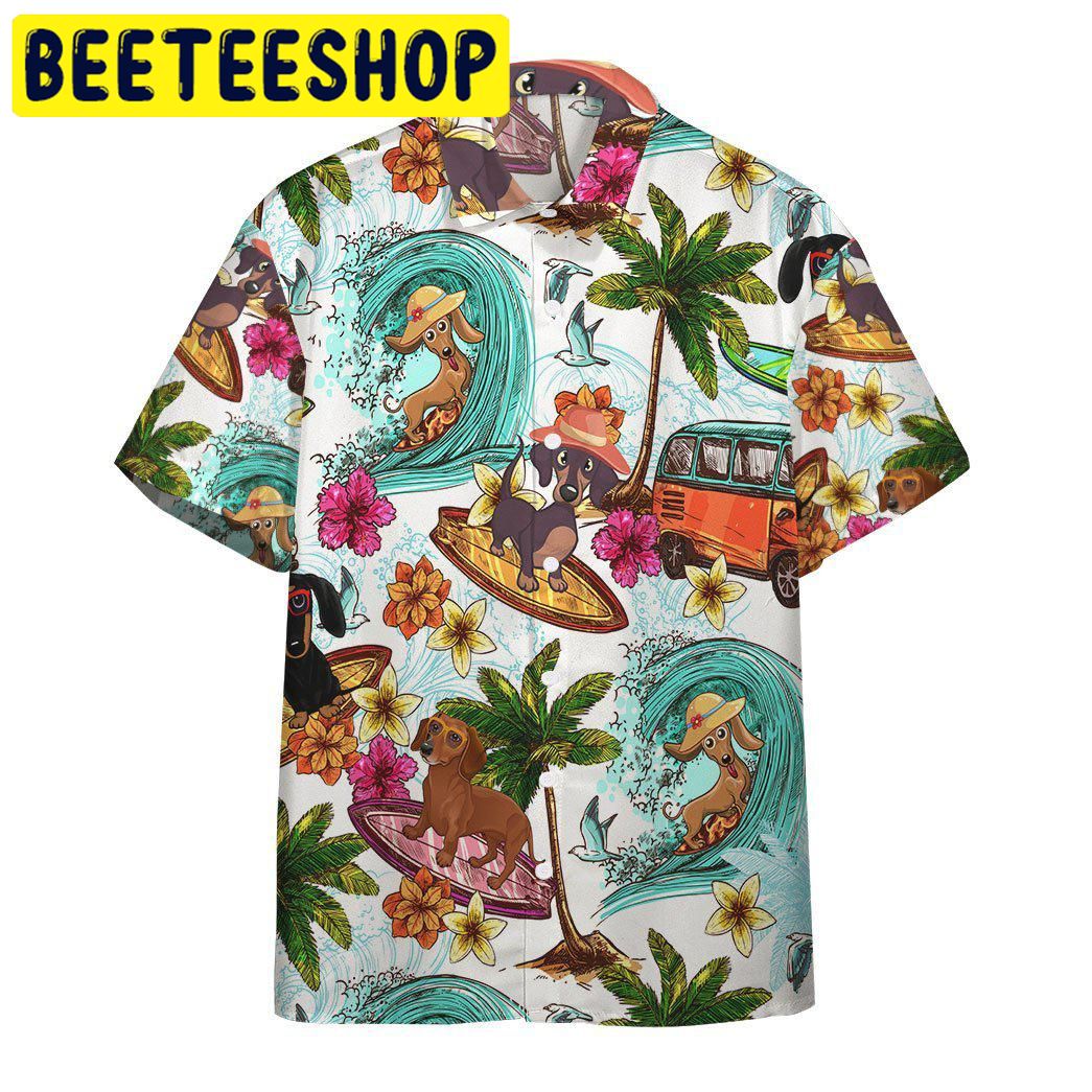 Enjoy Surfing With Dachshund Dog Hawaiian Shirt