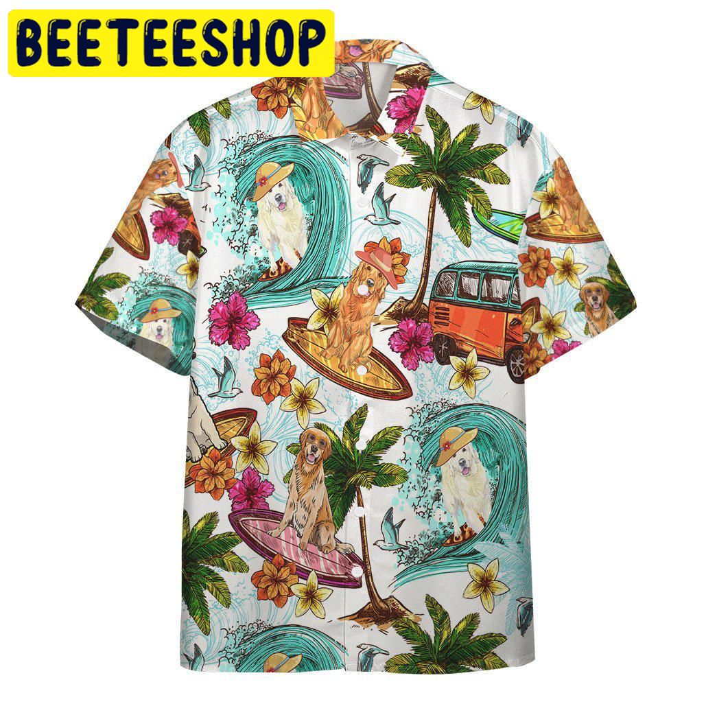 Enjoy Surfing With Retriever Dog Hawaiian Shirt