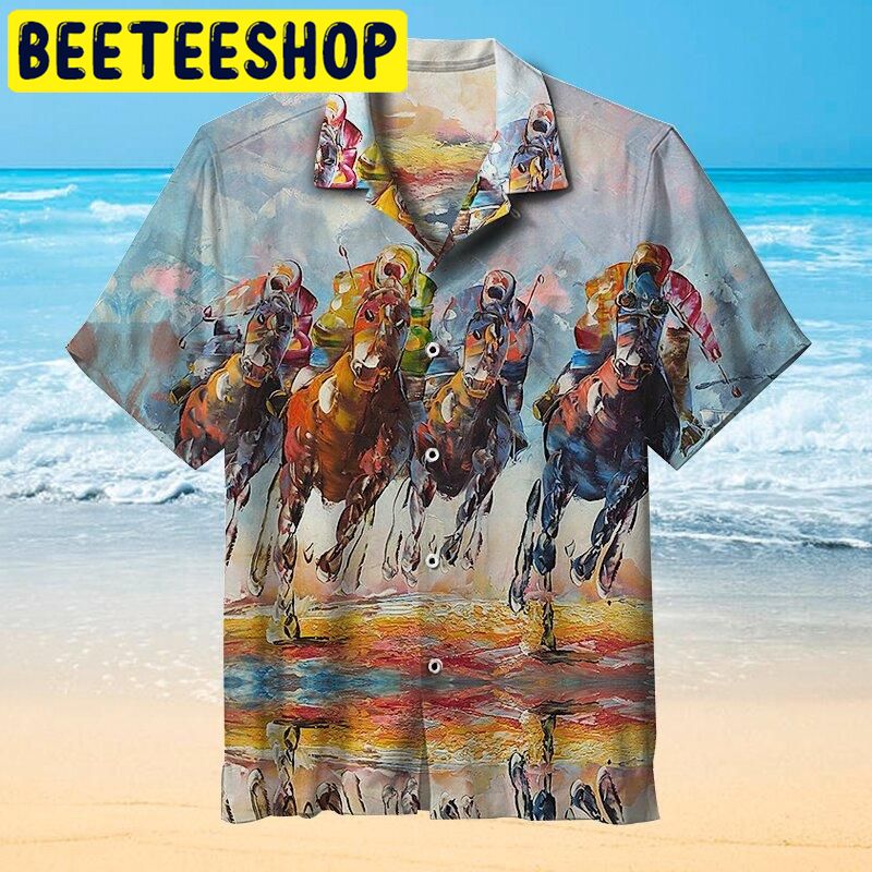 Equestrian Lovers Painting Art Hawaiian Shirt