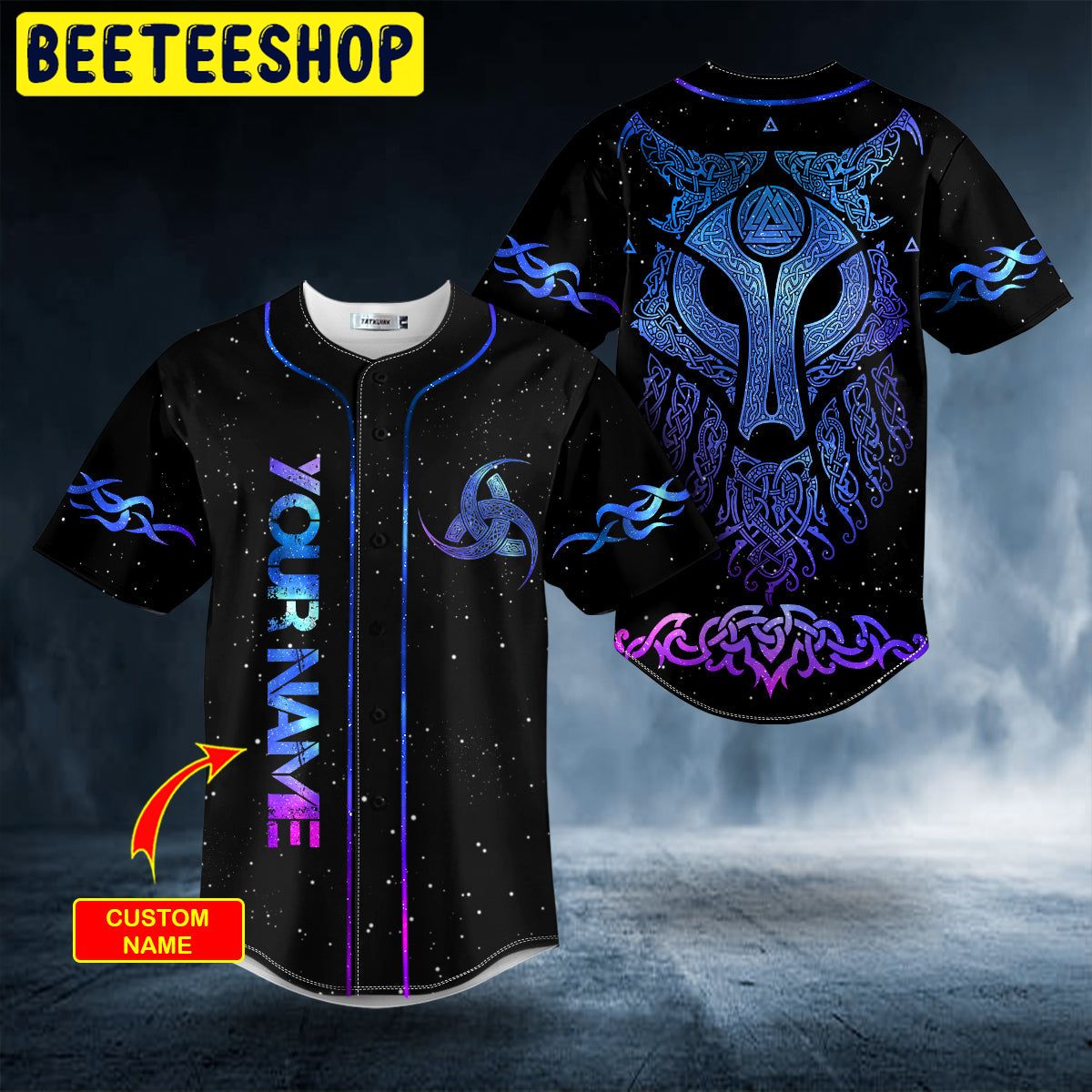 Fantasy Wolf Viking Tattoo Custom Trending Baseball Jersey