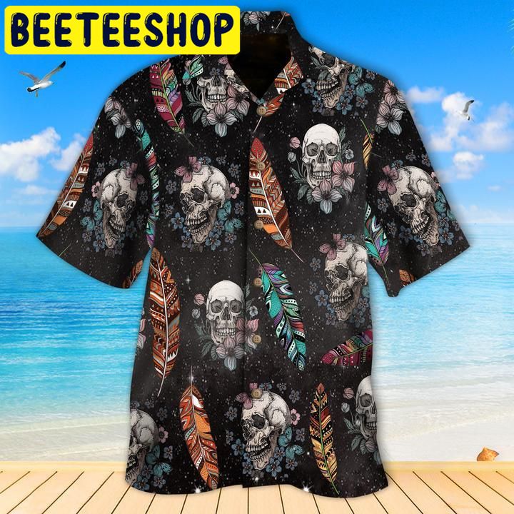 Feather Skull Hawaiian Shirt