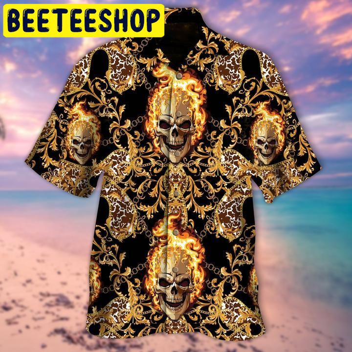 Fiery Skulls Hawaiian Shirt