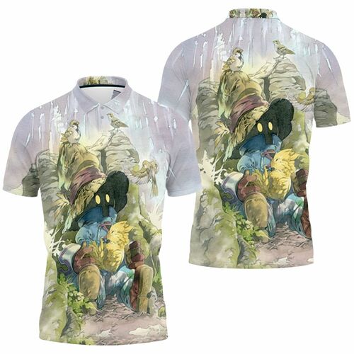 Final Fantasy Black Mage And Chocobo 3D All Over Print Polo Shirt