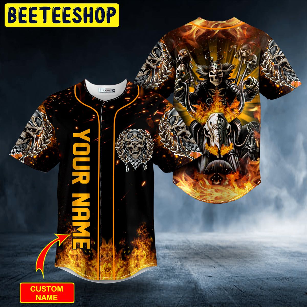 Fire Ghost Rider Skull Custom Trending Baseball Jersey