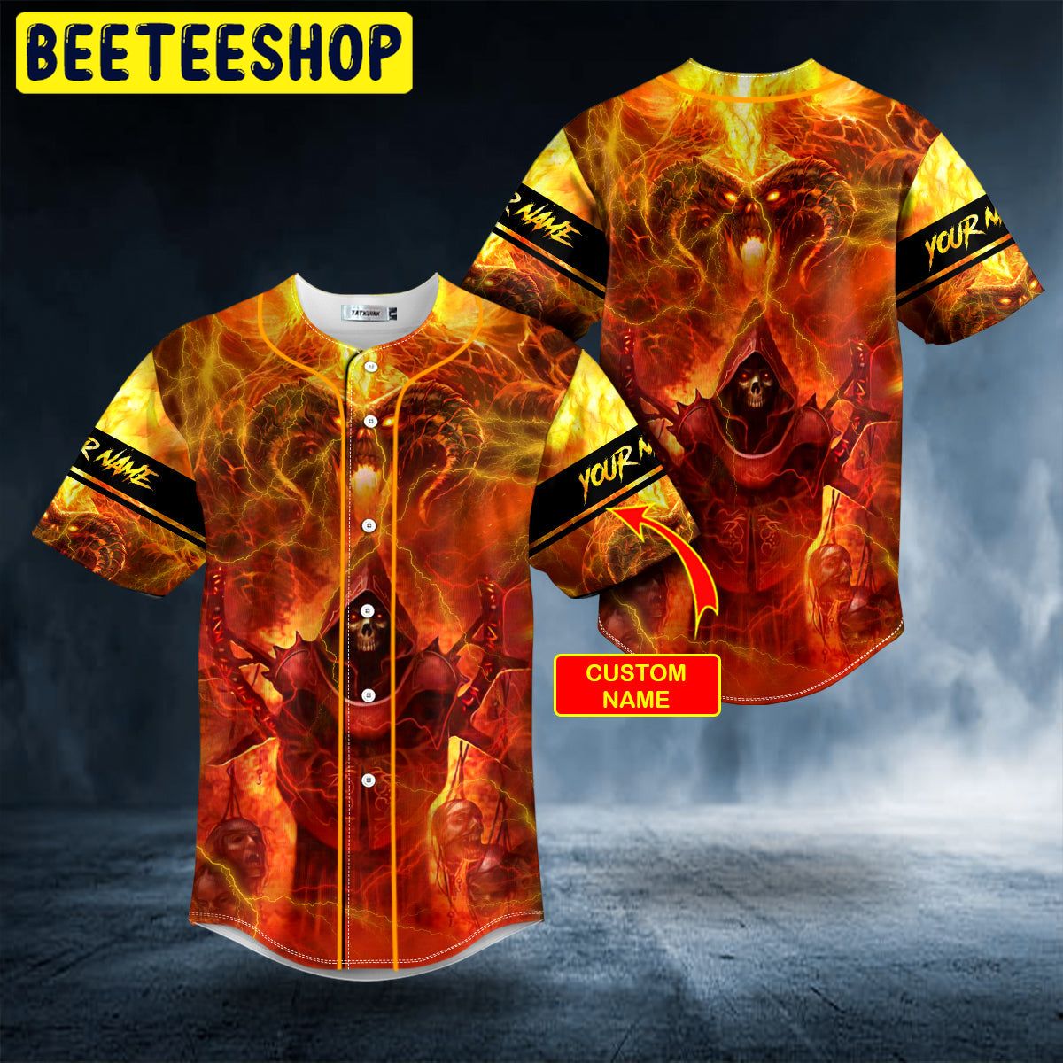 Fire Red Grim Reaper Balrogs Custom Trending Baseball Jersey