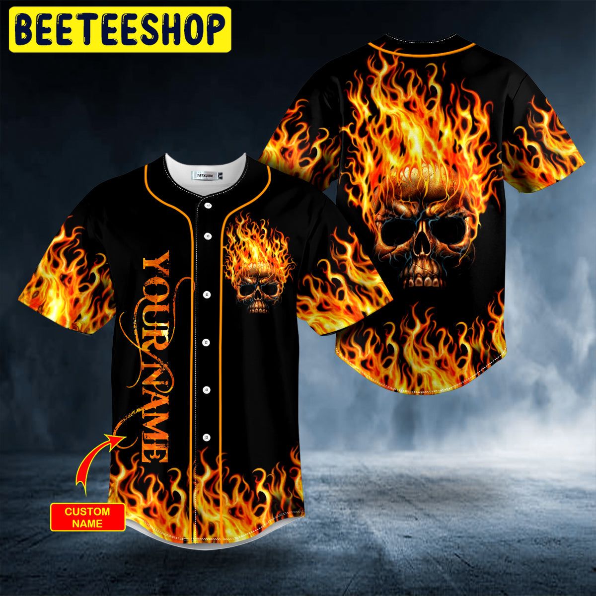 Fire Skull Custom Trending Baseball Jersey