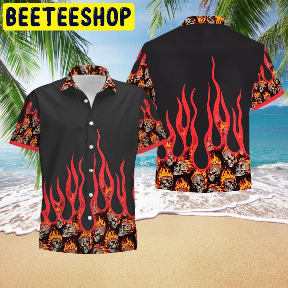 Fire Skull Hawaiian Shirt