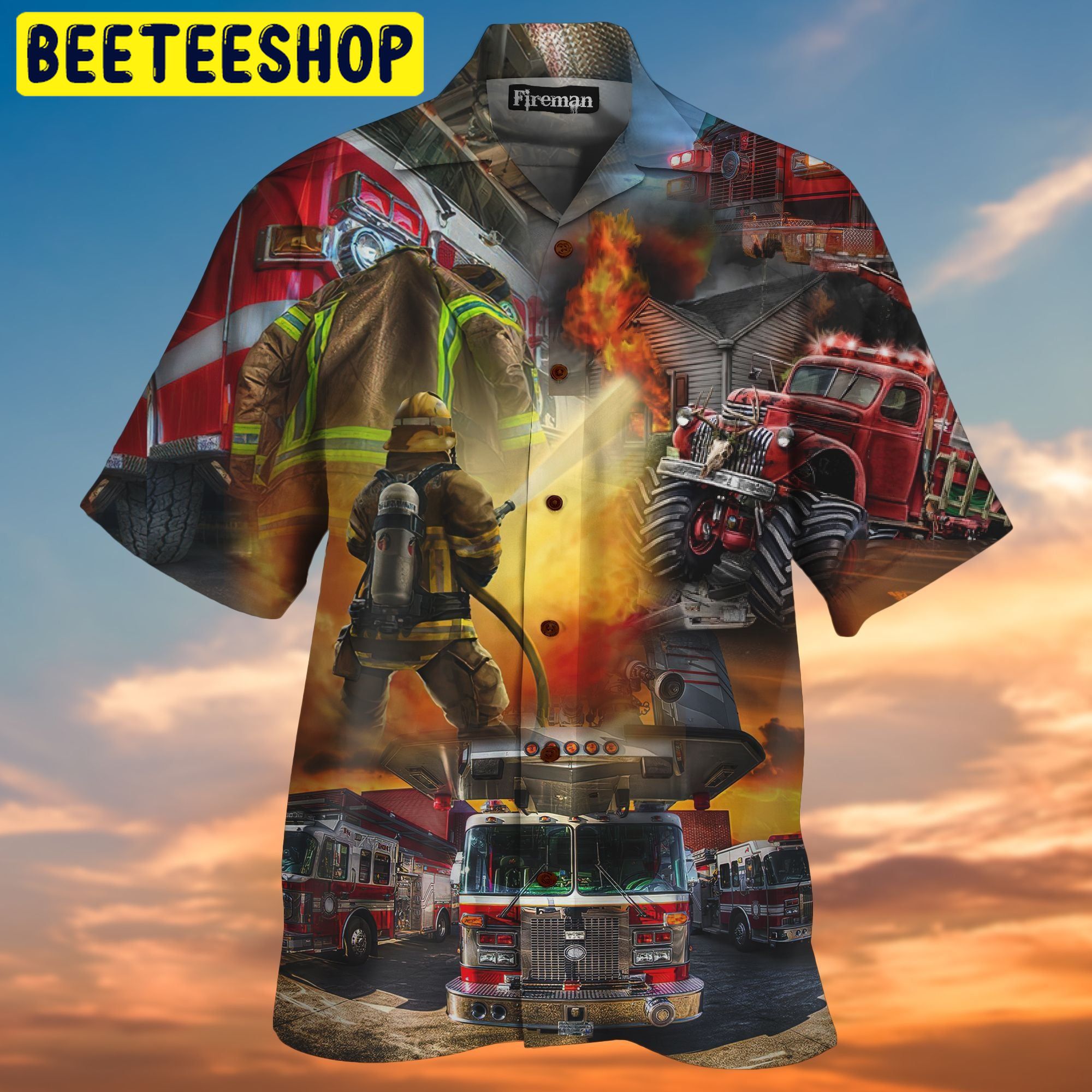 Firefighter 3D All Over Printed Trending Hawaiian Shirt