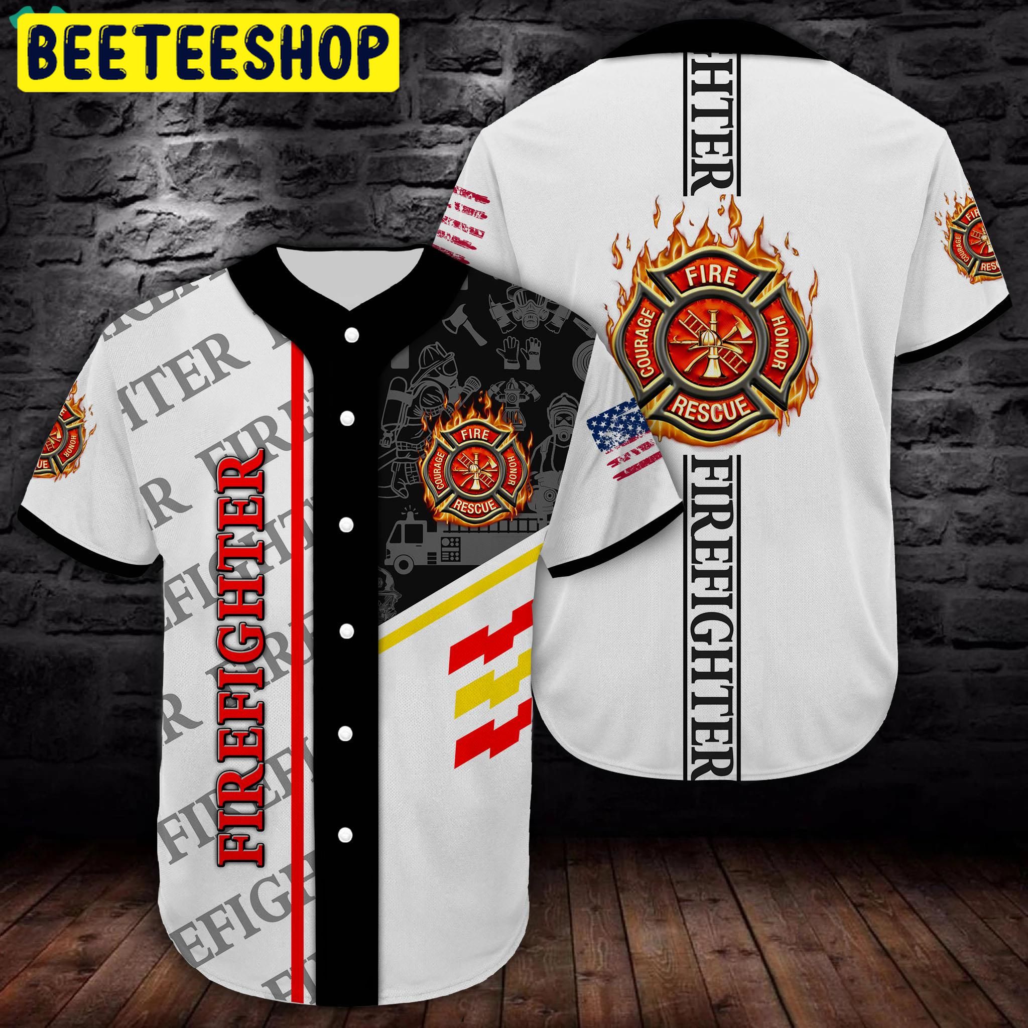 Firefighter Lover Best Gift White Trending Jersey Baseball