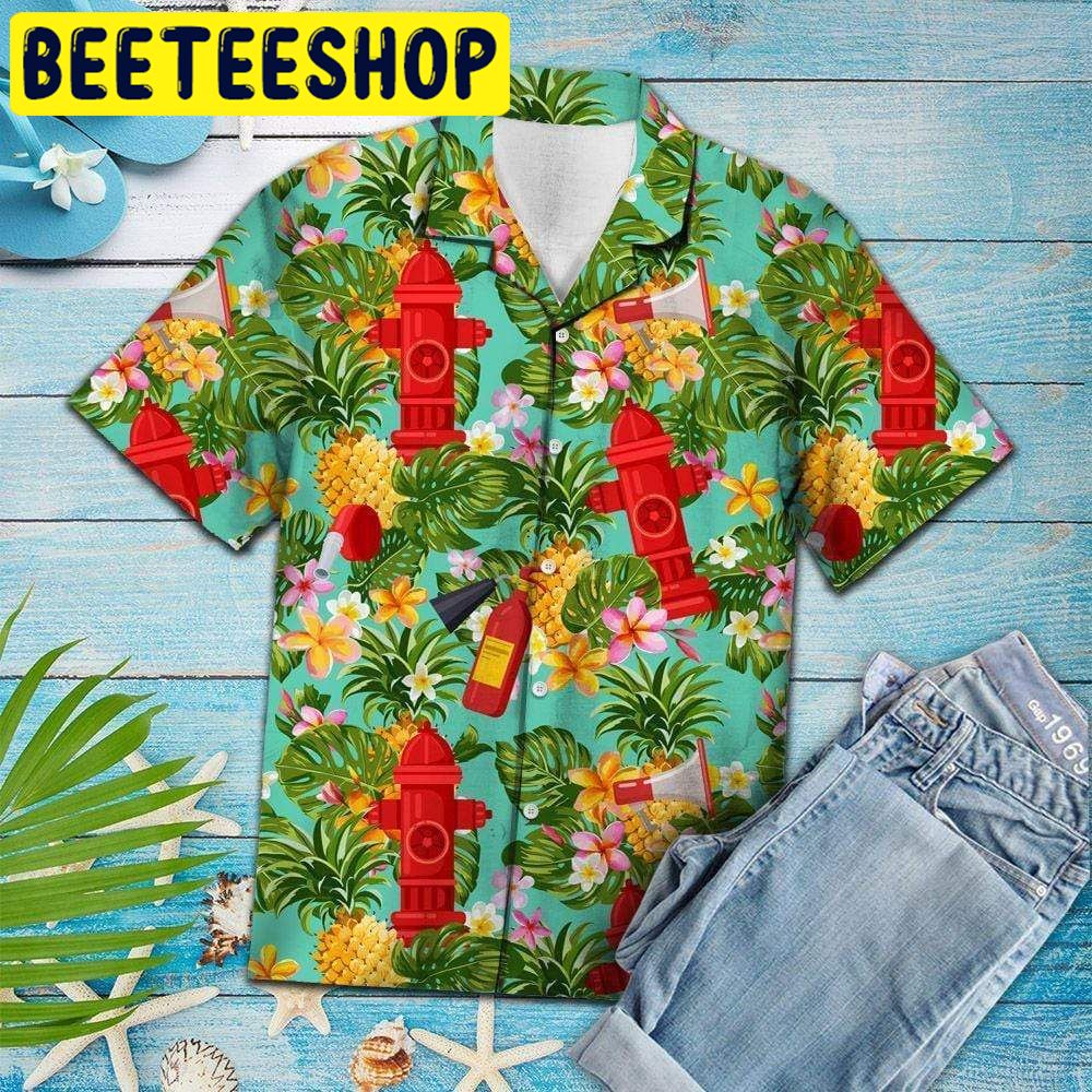 Firefighter Pineapple Hawaiian Shirt