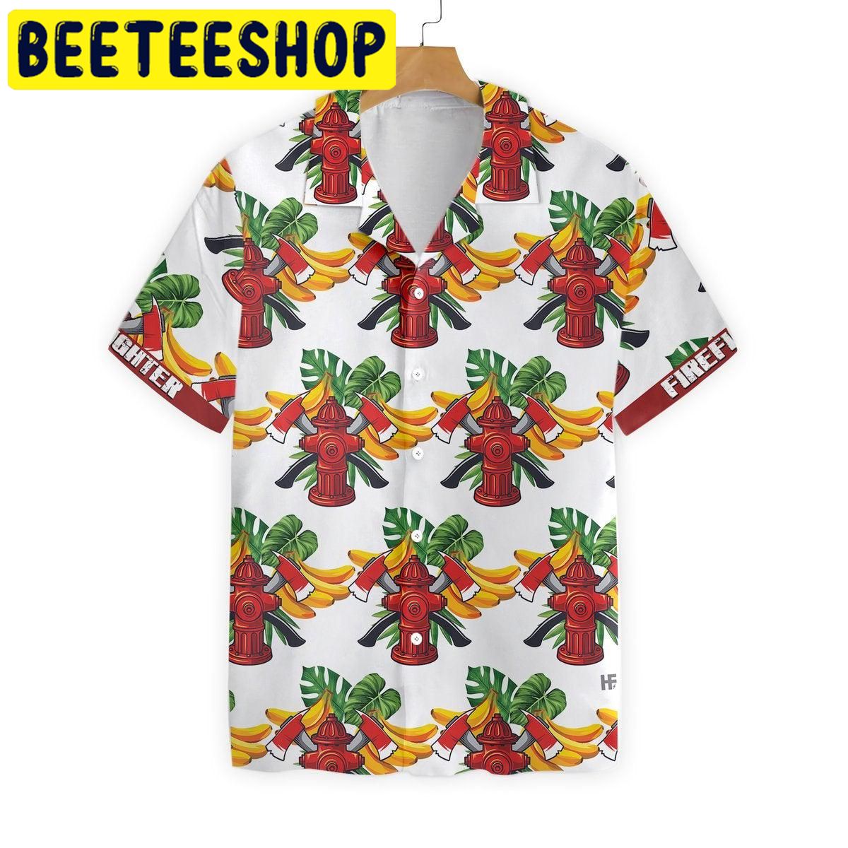 Firefighter Tropical Banana Hawaiian Shirt