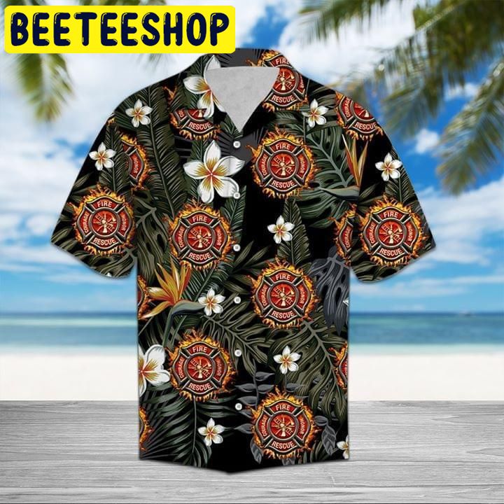 Firefighter Tropical Hawaiian Shirt