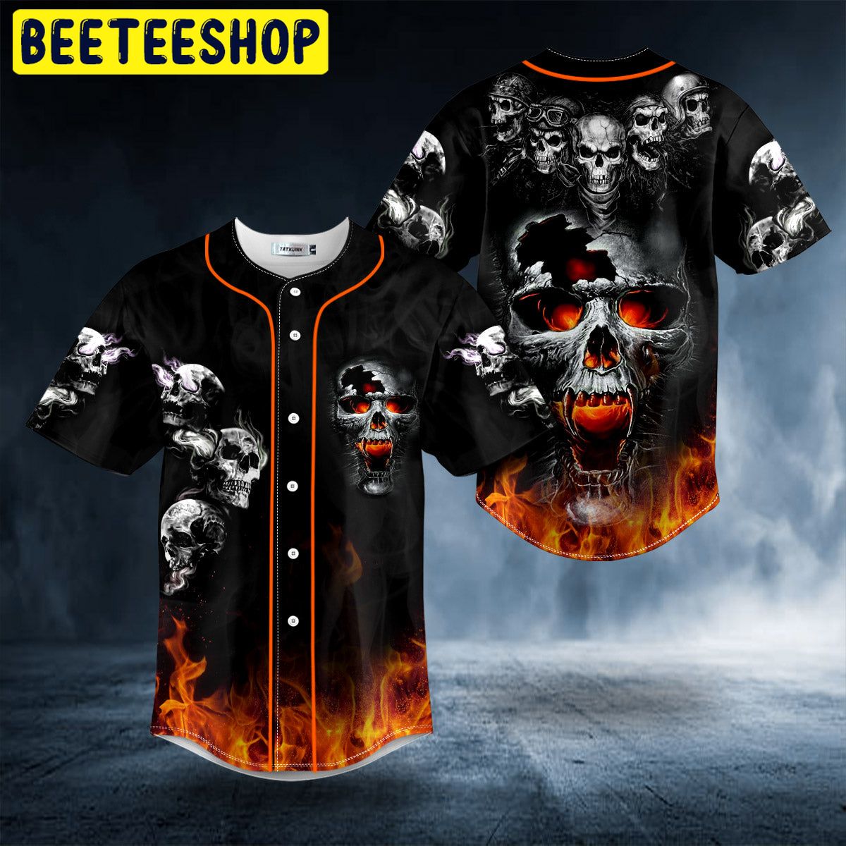 Five Fire Skull Trending Baseball Jersey