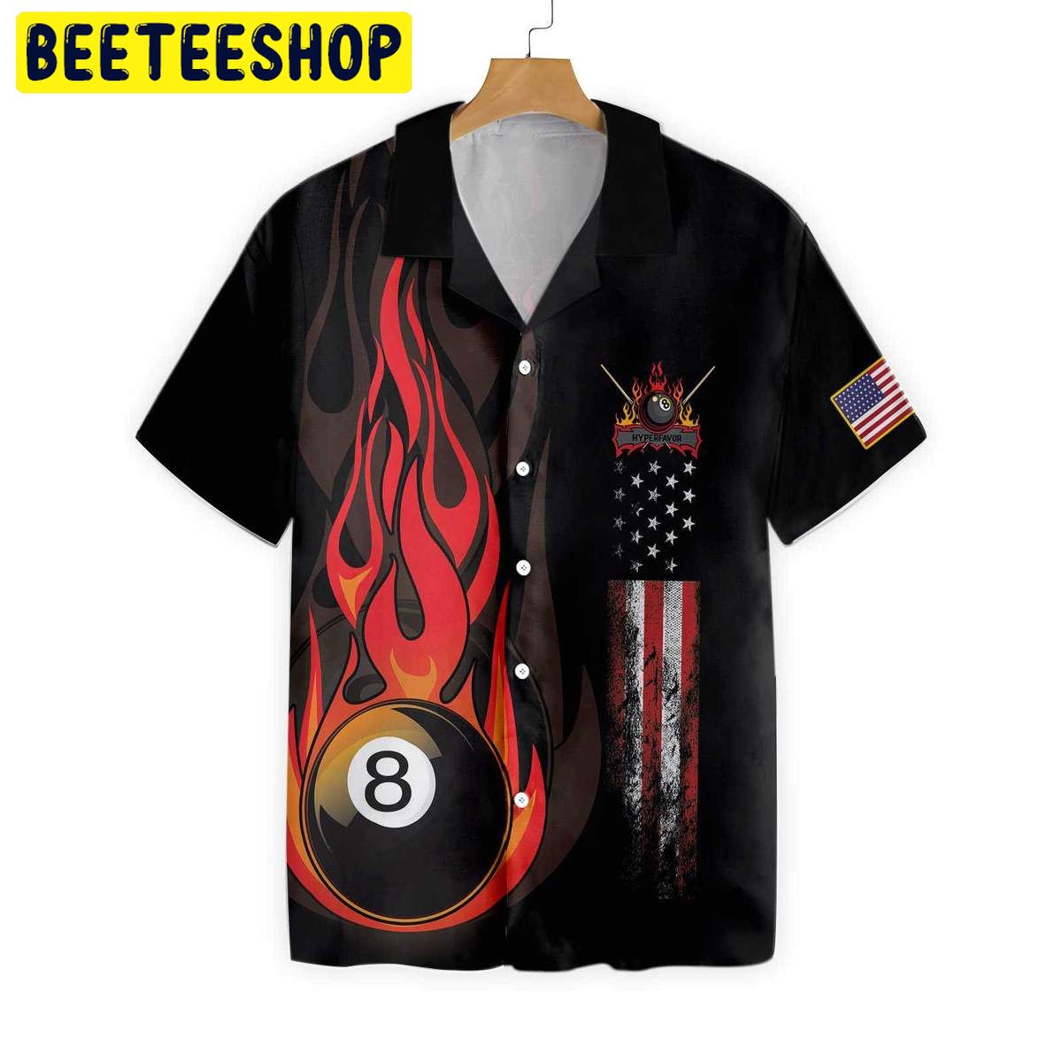 Flame 8 Ball Billiard Pool Trending Hawaiian Shirt