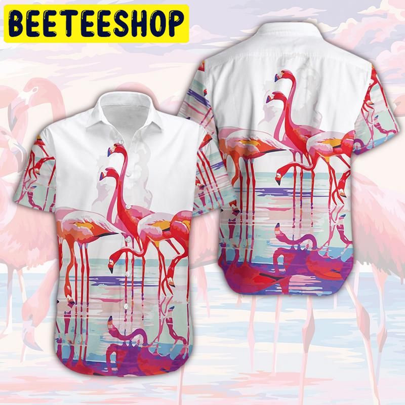 Flamingo Reflection Unisex Hawaiian Shirt Hawaiian Shirten Hawaiian