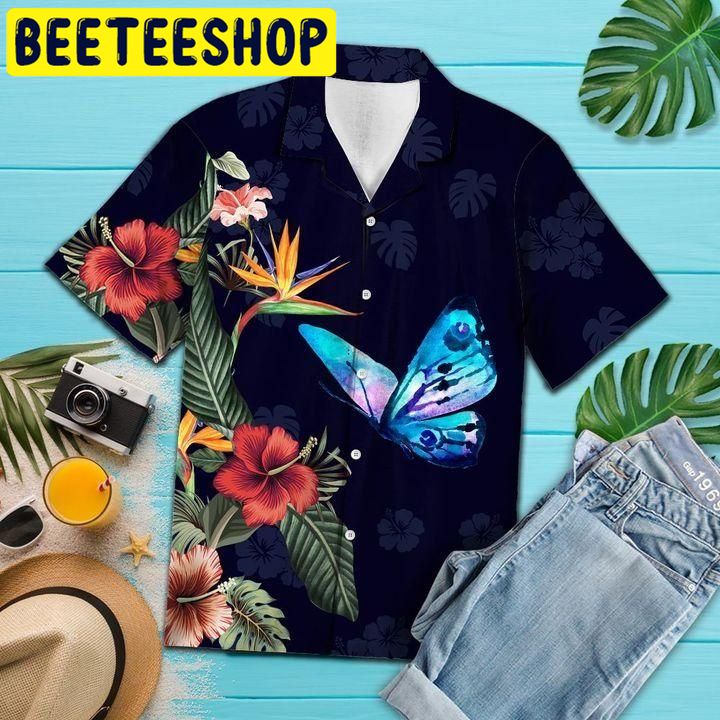 Flower Butterfly Hawaiian Shirt