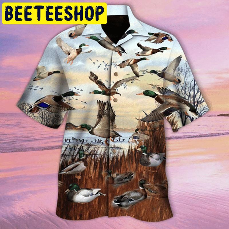 Flying Duck For Duck Hunter Hawaiian Shirt